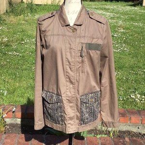 Military Inspired Jacket with Batik Print